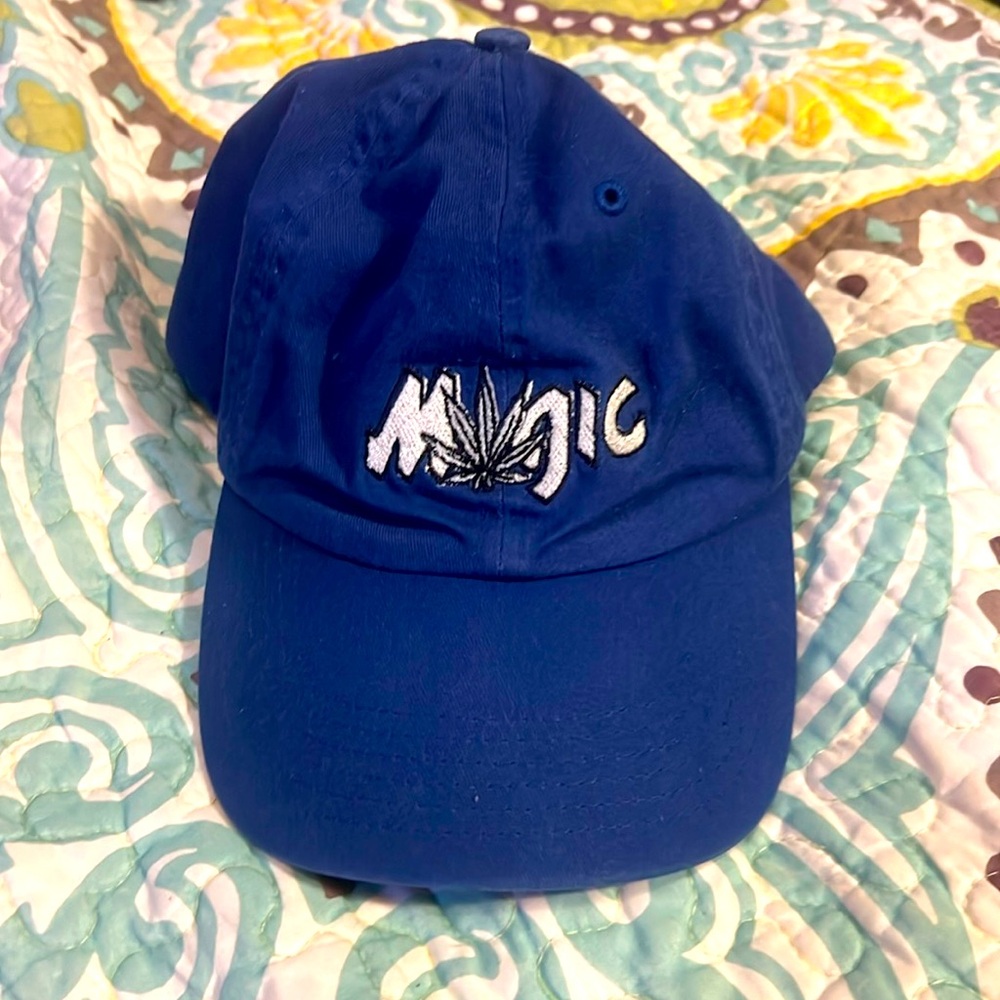 🔥BLUE "MAGIC" WEED LEAF EMBROIDERED RARE ALIAS STRAP BACK DAD HAT OSFA